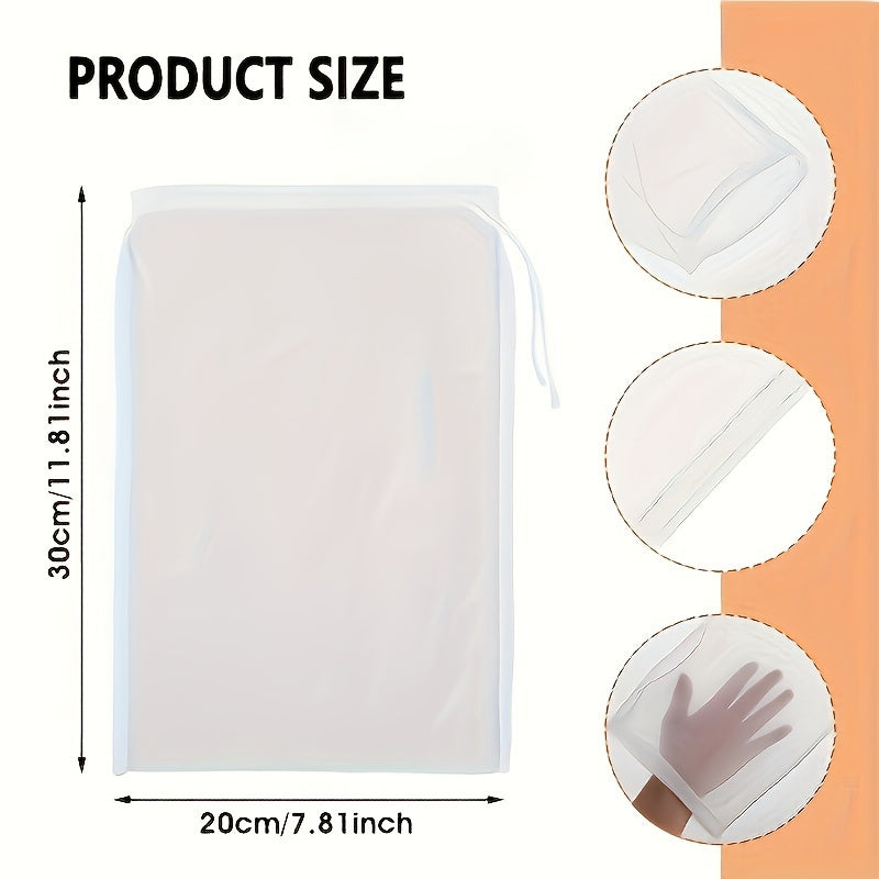 1/2/3/4/5 piezas de bolsas filtrantes reutilizables de malla de nailon - Sin carga, colador multiusos con filtración ultrafina y cierre con cordón, ideal para filtrar leche, soya, yogur, té, café y aceite en la cocina