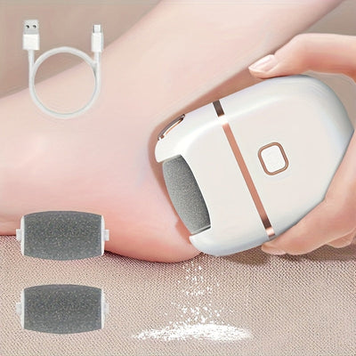 Pulidora de pies eléctrica inalámbrica FEIYBA con múltiples piedras de reemplazo y velocidades ajustables - Recargable por USB, cuerpo de plástico, sin pantalla, cabezas de molienda intercambiables para un cuidado preciso de la piel, diseño elegante, cab