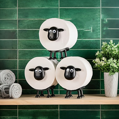 Soporte de papel higiénico en forma de animal adorable, sobre el tanque, autosoportado, de plástico, con soporte de toalla de papel para decoración de baño