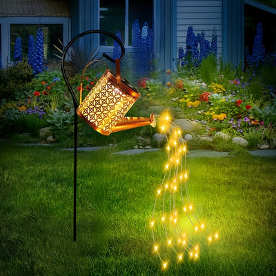 Botella de agua con energía solar y luces de cuerda, decoración de jardín al aire libre, luz solar de metal desmontable, luz colgante de montaje semi-inmerso, ideal para césped al aire libre, batería de níquel, hardware de instalación incluido, regalo pe