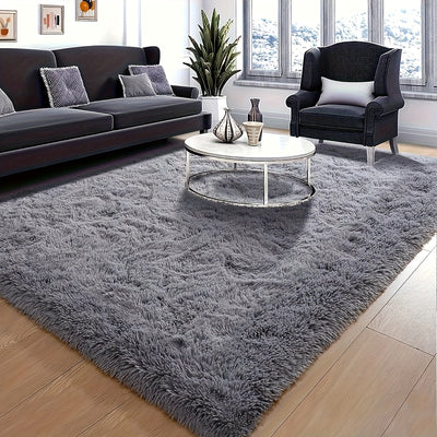 1 alfombra de lujo esponjosa, suave y mullida de poliéster 100%, antideslizante estilo nórdico, solo limpieza en seco, para sala, dormitorio, estudio o tocador, decoración para interiores