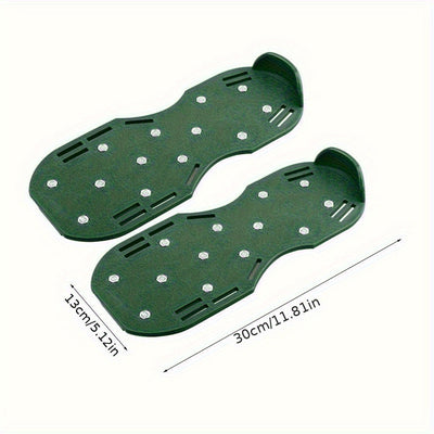Herramienta para aflojar la hierba con punta de zapato de jardín, aerador de césped con punta larga, punta de hierba auto niveladora, resina epoxi, cultivador de césped de patio.