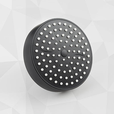 1 cabezal de ducha de lluvia a alta presión, circular, montado en la pared, acabado en negro, construcción de plástico duradero y fácil instalación para modernizar el baño, acabado pulido, funcionamiento suave