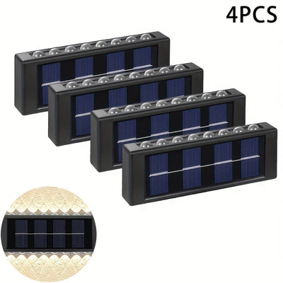 4 o 6 piezas de lámparas solares para pared - 16 luces LED solares para exteriores, fácil instalación, ideal para decoración de jardín, entrada y balcón, batería de níquel con carga solar, luz para pared exterior | lámpara de pared moderna | lámpara con