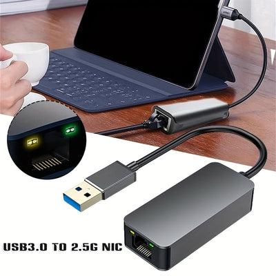 Adaptador USB C a RJ45 2.5G de 2500Mbps con Cable, Compatible con Windows 7/8/10/11 y MAC, Hub LAN para PC Portátil, Configuración de Red Oficina, Convertidor Ethernet Moderno, Rendimiento Fiable, Ideal para Entusiastas Tecnológicos