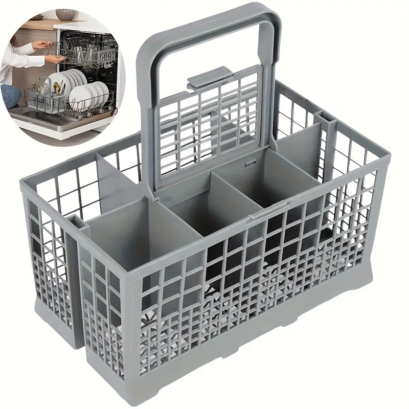 1pc Cesta Plegable para Platos con Porta-Cubiertos - Ahorra Espacio, Fácil de Limpiar, Plástico Duradero, Compatible con el 99% de los Lavavajillas de Tamaño Completo - Ideal para Almacenamiento de Cuchillos y Tenedores, Estante para Secar Platos