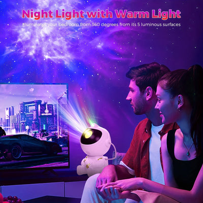 Mini proyector de estrellas para astronautas, nebulosa para la galaxia, luz nocturna LED, decoración de dormitorio con alimentación USB, ángulo de proyección flexible, incluye control remoto, estilo moderno, sombra de plástico, control de botones para re