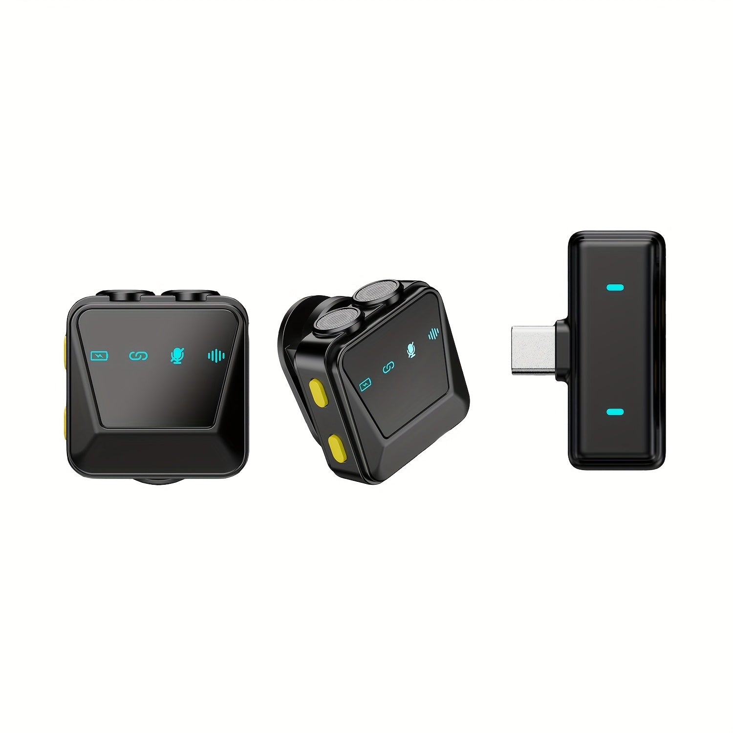 Microfono de Solapa sin varillas Plug-and-Play con Conexión USB-C - Batería Recargable, Grabación con un Solo Clic, Ideal para Videografía y Transmisiones en Vivo, Micrófono sin varillas para Cantar
