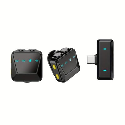 Microfono de Solapa sin varillas Plug-and-Play con Conexión USB-C - Batería Recargable, Grabación con un Solo Clic, Ideal para Videografía y Transmisiones en Vivo, Micrófono sin varillas para Cantar