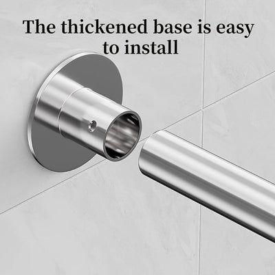 Barra de Cortina de Ducha Curvada de Acero Inoxidable - Sin Taladro, Resistente al Óxido, Montada en la Pared para Decoración de Baño