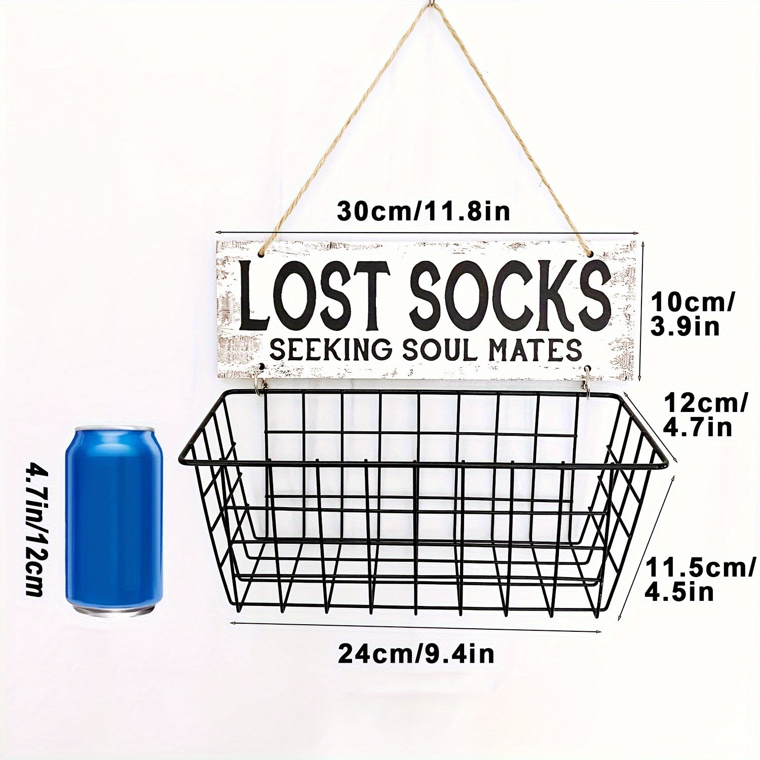 1pc Cartel de Lavandería para Calcetines Perdidos y Cesta - Organizador Montado en la Pared para Calcetines Extraviados - Mantén tu Cuarto de Lavado Ordenado y Encuentra Fácilmente tus Calcetines, Organización de Ropa Sucia, Canastas de Lavandería