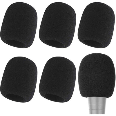 6 piezas de fundas de parabrisas de espuma negra para micrófonos - Duraderas, aislamiento acústico para uso portátil y de estudio, accesorios para micrófonos | Equipo profesional para micrófonos | Fundas de parabrisas de espuma