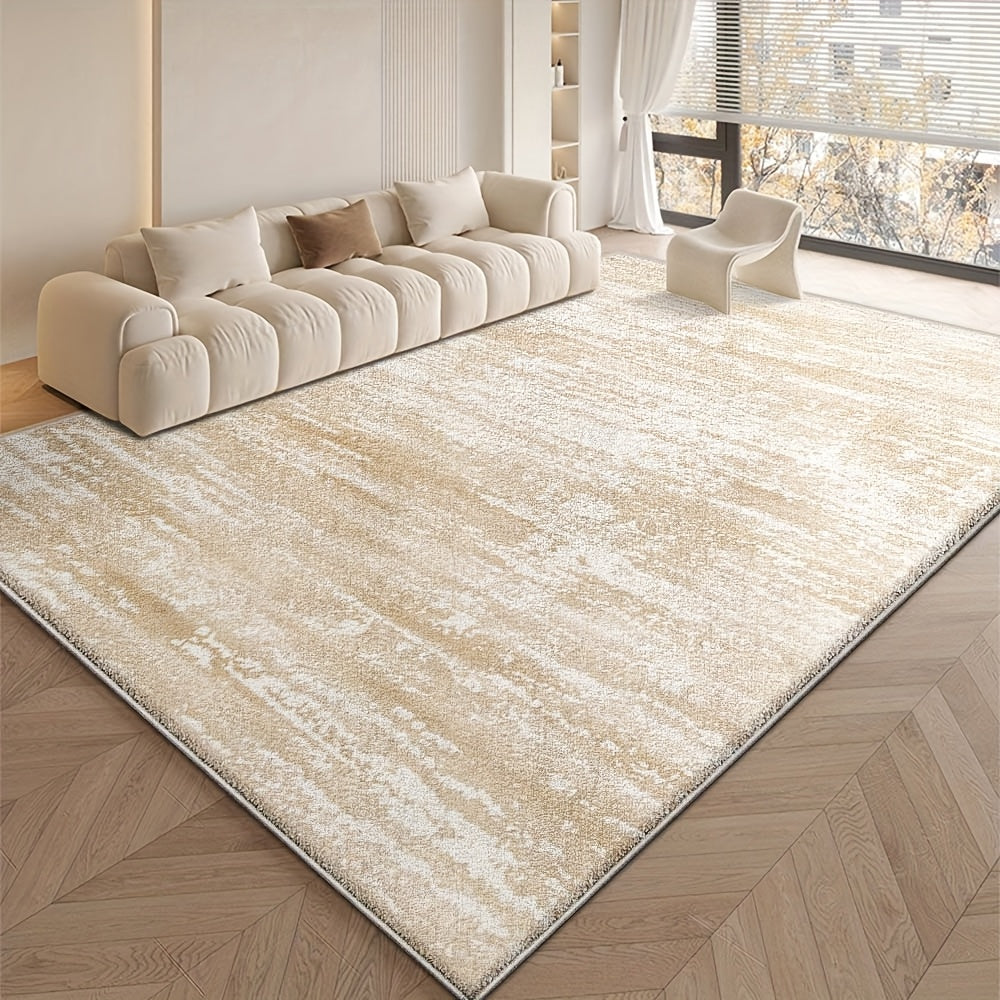 Alfombra de área minimalista moderna en terciopelo - Suave, mullida, antideslizante, lavable a máquina, diseño floral bohemio, color beige claro, perfecta para sala, dormitorio u oficina, forma rectangular, liviana y elegante, alfombras para sala