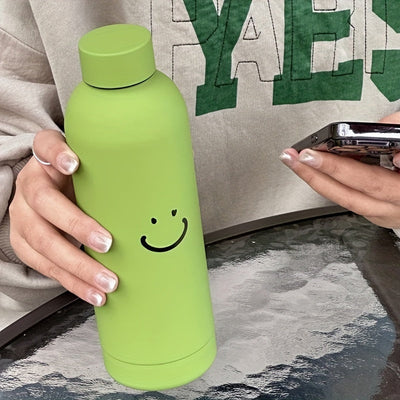1 botella de agua aislante de acero inoxidable, lavado a mano, reutilizable, redonda, multifuncional, portátil, ideal para oficina y viajes, no requiere electricidad, incluye tapa