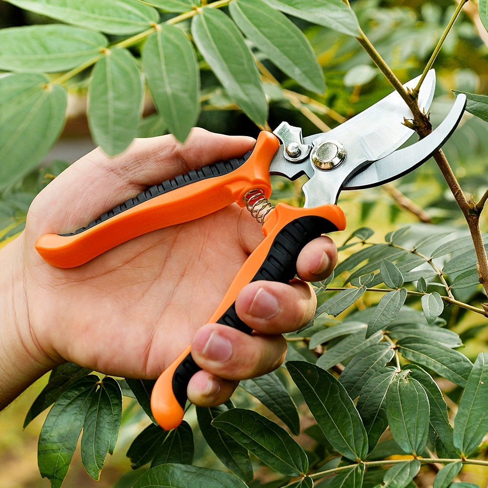 Pack de 4 Tijeras de Poda de Acero Inoxidable - Cuchillas Afiladas Tipo Bypass, Cortaúñas Ergonómicos para Diestros con Diseño Recto para Plantas, Flores, Árboles - Herramientas de Jardinería Duraderas, Regalo Ideal para Mujeres y Hombres, Tijeras para F
