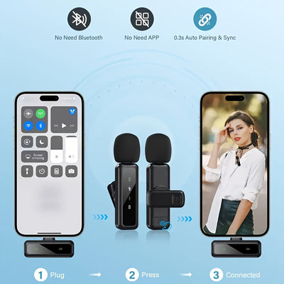 Micrófono Lavalier inalámbrico mini para teléfonos Android, tabletas y PC con entrada Type-C, micrófono de solapa con clip giratorio y reducción de ruido, ideal para vlog, TikTok, YouTube y podcast