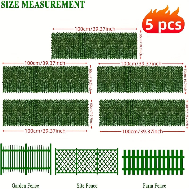 5 Rollos de Pantalla de Hiedra Artificial para Privacidad, Panel Decorativo de 500x50cm, Cobertura Duradera y Fácil Mantenimiento para Patio, Balcón, Jardín o Interior/Exterior - Exclusivo para Residentes de Apartamentos, Hoja Verde Lujosa a Prueba de In
