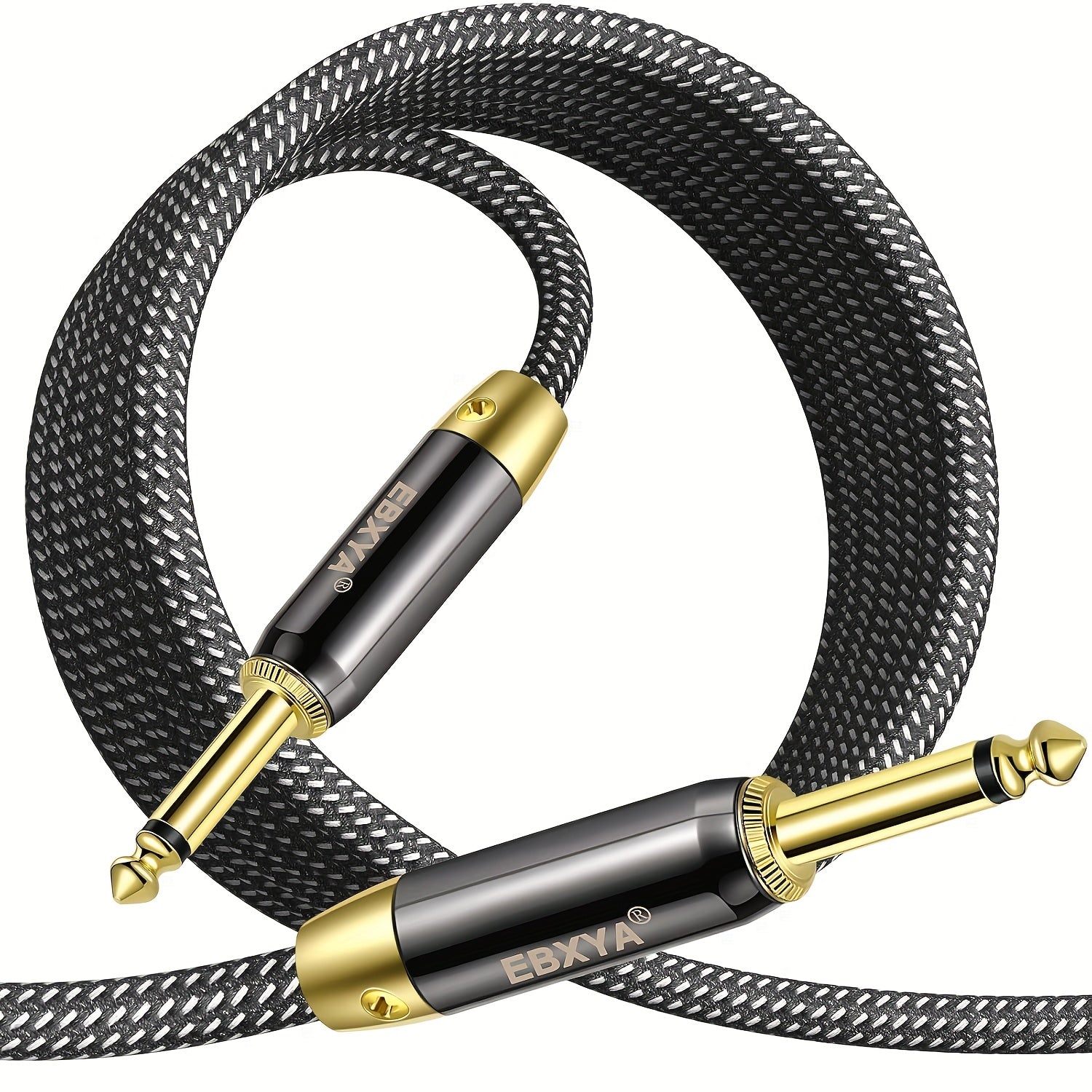 Cable de Guitarra 10ft, Paquete de 2, Cable para Amplificador, Cable Recto a Recto/ Ángulo Derecho de 1/4 pulgada, Cable de Guitarra Chapado en Oro, Trenzado / Verde/ Amarillo TS para Guitarra Eléctrica, Artículo Más Vendido, Temporada de Graduación