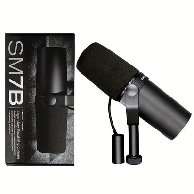 Microfono Dinámico Profesional SM7B - Micrófono de Estudio con Conector XLR, Diseño Resistente y Antigolpes, Incluye Paravientos Desmontable - Para Podcasting, Streaming, Locución - Voces Cálidas, Amplia Respuesta de Frecuencia - Compatible con Estudios