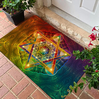 1pc Celestial Energy Stars Welcome Floor Mat, No Resbaloso Poliéster, Ligero Rectángulo Alfombra para Interior/Exterior, Perfecto para Sala de Estar, Dormitorio, Decoración de Cocina, Ideal para Día de San Valentín, Pascua, Acción de Gracias, Día de San
