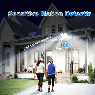 344 Luces solares para exteriores LED, luz blanca, 1pc/2piezas, impermeable, sensor de movimiento, ángulo ajustable, ideal para jardín, patio, jardín, garaje - Batería de níquel cargada por energía solar, iluminación exterior | Luz exterior moderna | Luc