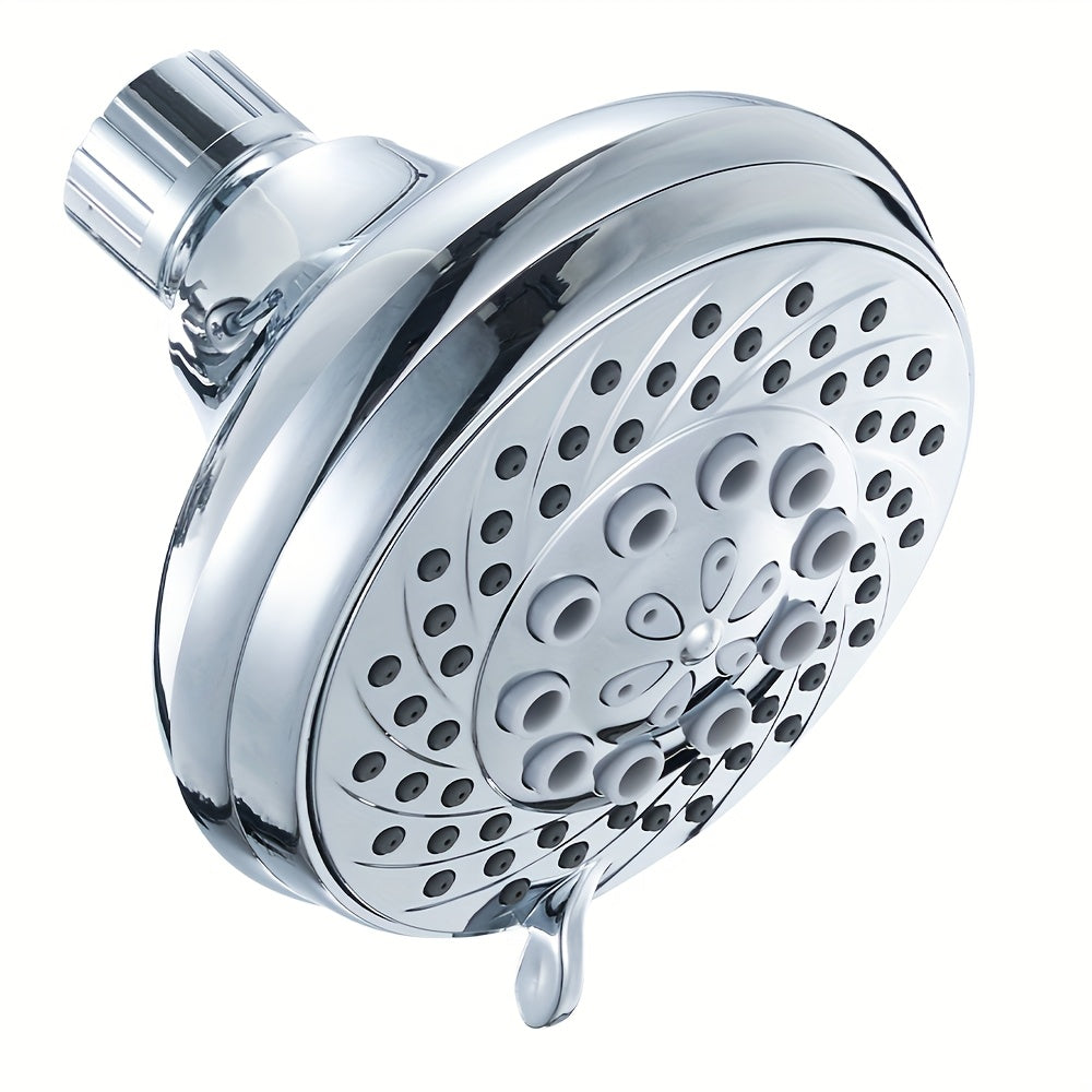 Cabezal de ducha de alta presión de 5 modos - Gran salida de agua, rociador superior montado en la pared para una experiencia de baño lujosa, estilo vintage, acabado pulido, no necesita electricidad, accesorio de ducha montado en la pared | Acabado vinta
