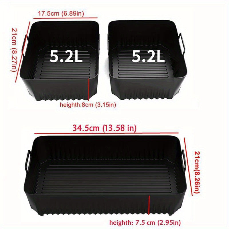 3 bandas para freír, adecuadas para Ninja AF500, bandeja de cestilla reutilizable para horno, bandeja de horno de silicona antiadherente
