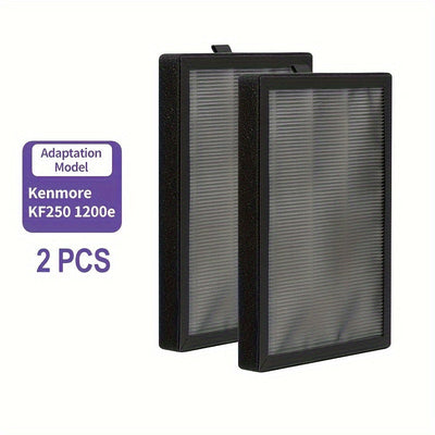 Filtro de repuesto TOPWELL 2-Pack KF250 compatible con el purificador de aire Kenmore 1200e, H13 True HEPA con capa de carbón activado y prefiltro, captura el 99,97% de las partículas, PM2010, reducción de olores