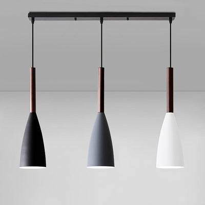 Lómpara de techo nórdica moderna de 3 cabezas en negro, blanco y gris - Zócalo E27, cableado, hardware de instalación incluido para decoración de oficina, cocina y comedor, iluminación de comedor | Lámpara de techo elegante | Candelabro de hierro fundido