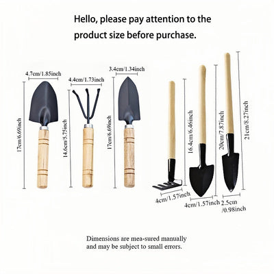 6 Mini Cucharas, Cucharas y Rastrillos Juego de Herramientas de Jardinería Doméstica Mini - Herramientas de Mano de Metal y Madera Duraderas, Cucharas de Macetas de Jardín, Pala de Jardín, Macetas de Mesa, Cucharas de Macetas y Herramientas de Jardinería