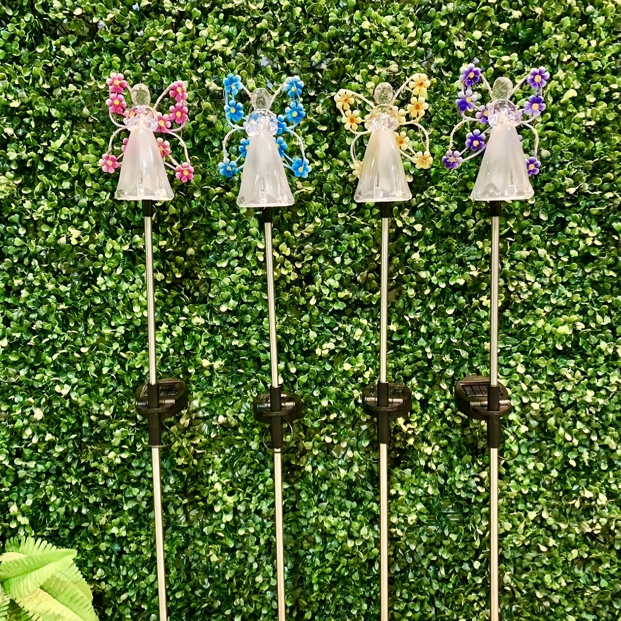 1pc Luces LED de Ángel Solares, Luces Decorativas Cambiantes Multicolor para Jardín y Patio, Regalos Conmemorativos para Cementerio o Tumba, Iluminación Solar Exterior