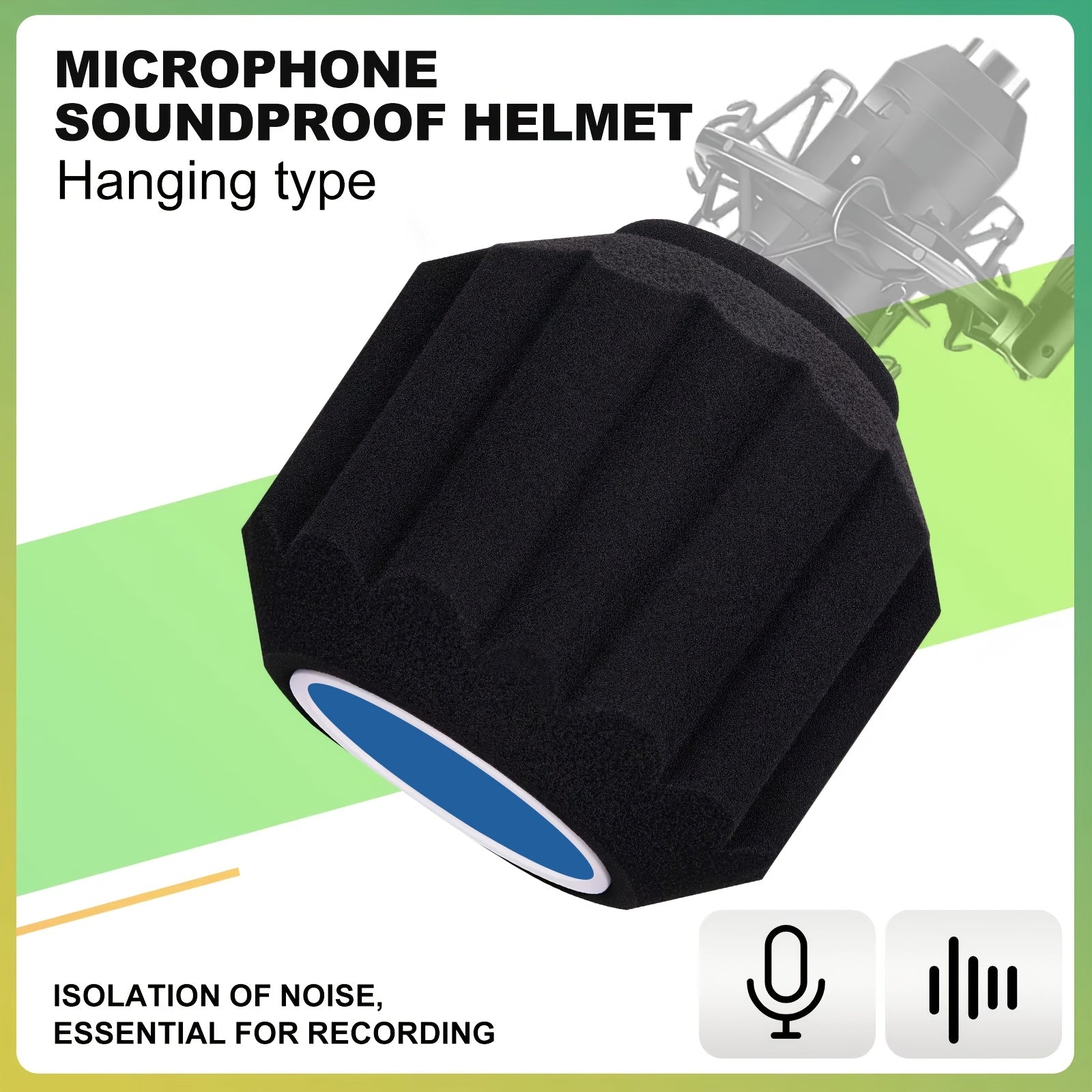 Pantalla de viento XGeS Microphone con espuma insonorizante, filtro anti-pop para grabación de estudio, negro, conector XLR, sin necesidad de batería