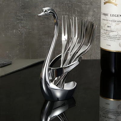 Base de cisne de acero inoxidable elegante con diseño creativo - Ideal para fiestas, bodas y uso doméstico, sin contacto con alimentos.