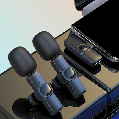 1pc Micrófono inalámbrico Lavalier, USB Type C omnidireccional con clip, grabación de un toque, carga USB, batería recargable de polímero de litio, para streaming y grabación - Inalámbrico, ≤36V
