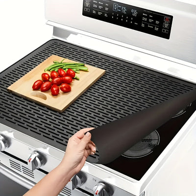 1pc Cubierta de Silicona para Estufa - Resistente al Calor, Antideslizante, Reutilizable, Adecuada para Cocinas Eléctricas y de Vidrio, Uso en Hogar/Jardín/Remolque, Accesorio de Cocina para Lavado de Platos