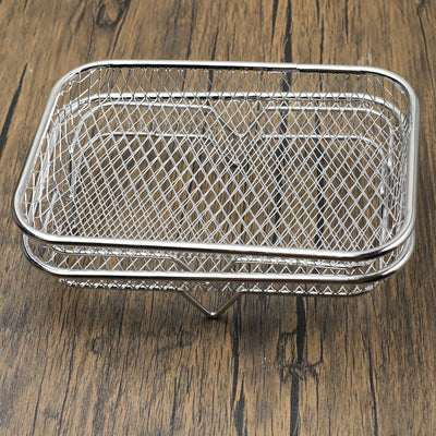 Soporte de freidora de aire de acero inoxidable 304 de 2 niveles - Cesta de cocina apilable para tocino, anillos de cebolla y más, ideal para uso en casa y al aire libre, esenciales para la cocina al aire libre | Soporte de cocina apilable | Construcción