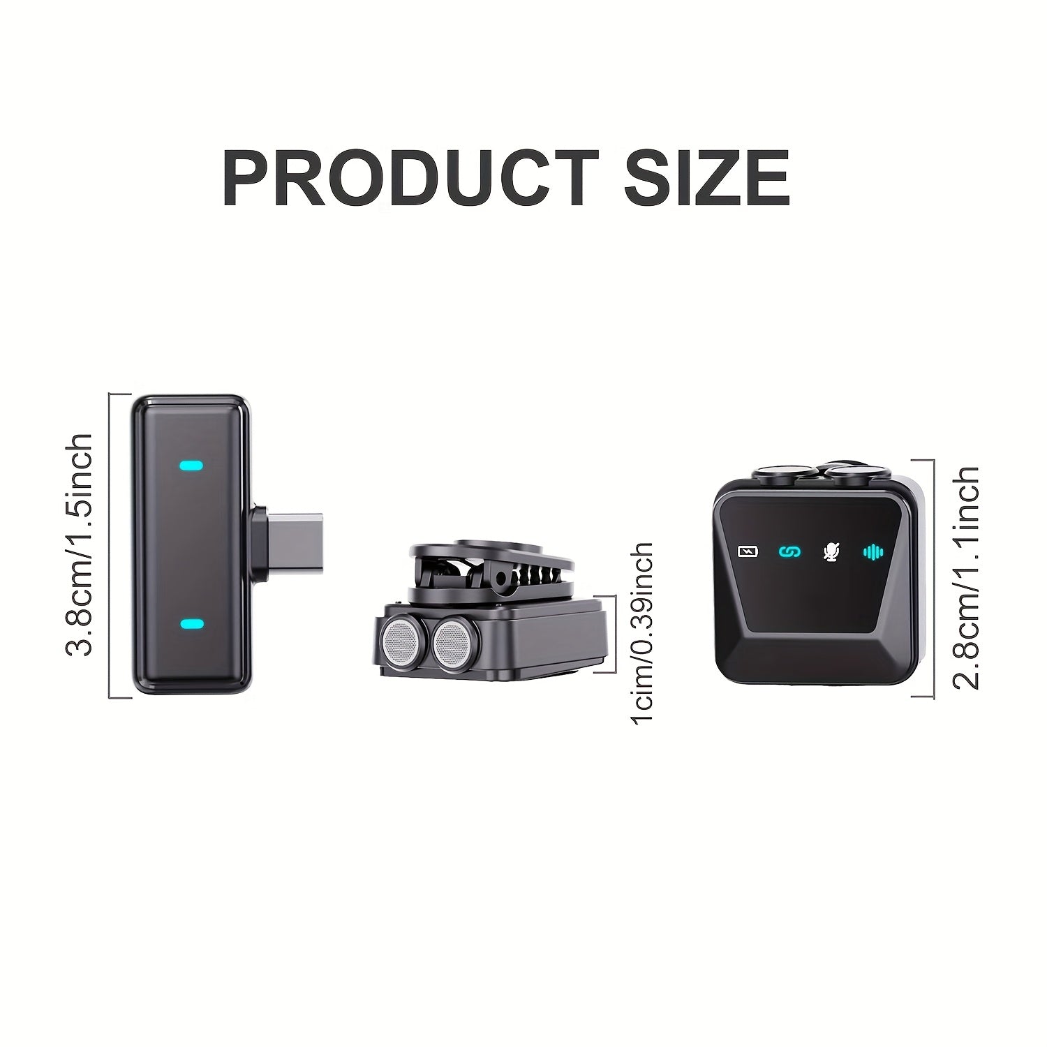 Microfono de Solapa sin varillas Plug-and-Play con Conexión USB-C - Batería Recargable, Grabación con un Solo Clic, Ideal para Videografía y Transmisiones en Vivo, Micrófono sin varillas para Cantar