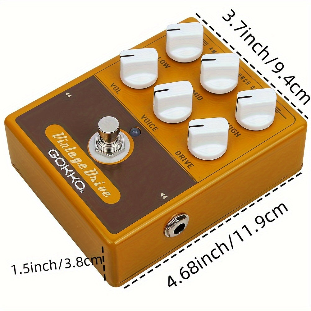 GOKKO AMPLI PEDAL VINTAGEBOX GK-33, simulador de amplificador analógico con 6 controles para moldear el tono, carcasa de aluminio resistente, efecto de radio vintage, deslizamiento suave, instalación fácil, modelo GK-33, GOKKO.