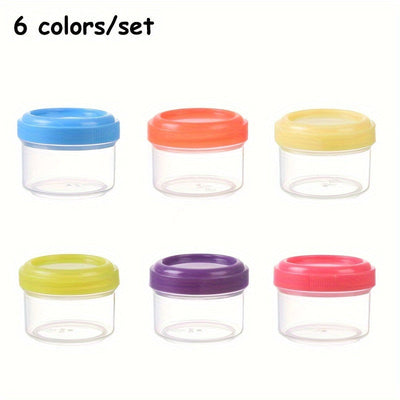Envases de ensalada de 6 paquetes con tapa de rosca, tazas de condimento miniaturas reutilizables de 35ml, almacenamiento de plástico pequeño portátil para salsas y especias
