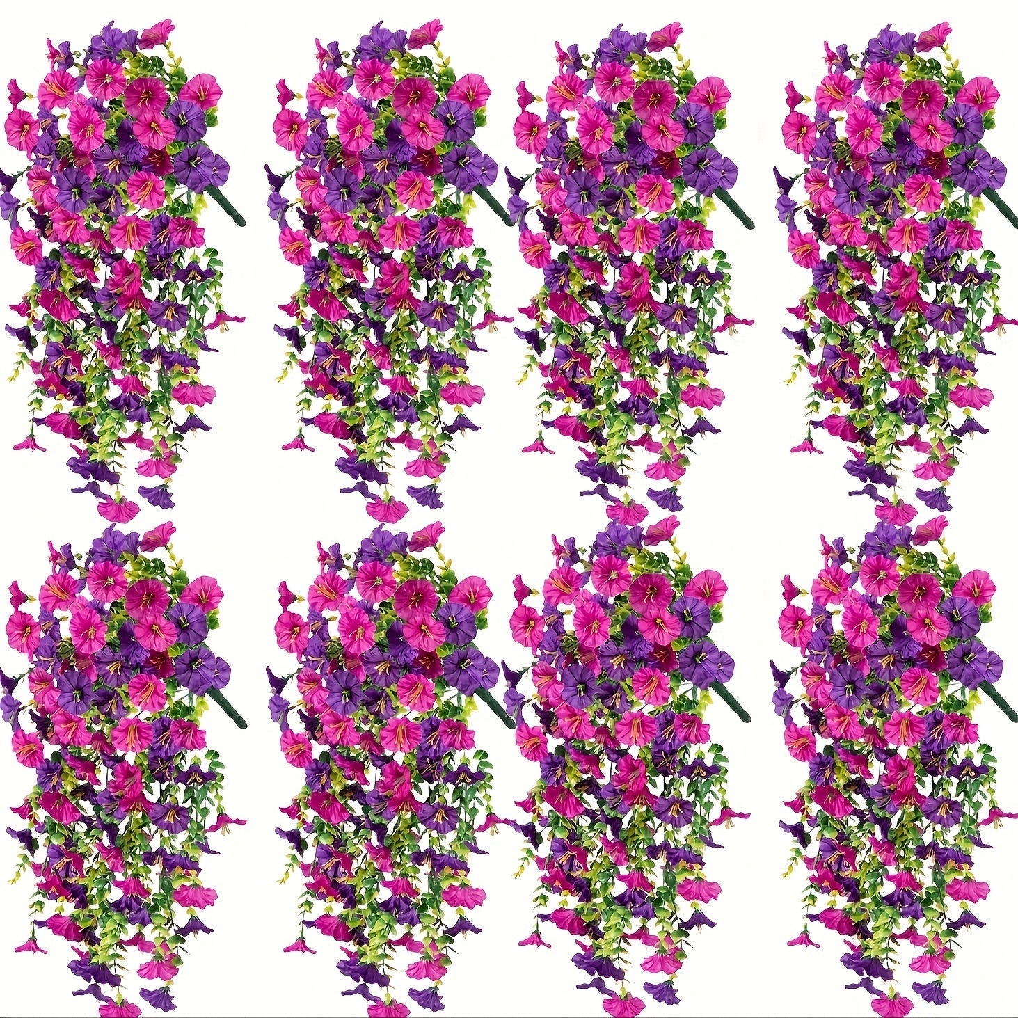 2 piezas de arreglos florales colgantes artificiales vibrantes - Hojas de eucalipto y flores realistas, sin contenedor, perfectos para decoración interior/exterior | Ideal para bodas, Día de la Madre, Día del Padre, San Valentín, Navidad, Año Nuevo, rega