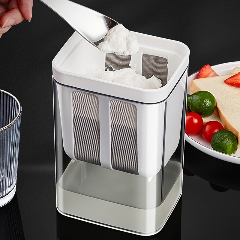 Kit para Hacer Yogur Griego DIY - Acero Inoxidable y Plástico, Separador de Siero de Infusión en Frío con Caja Bento para Mantener la Frescura
