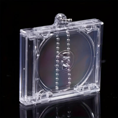 5 unidades de Mini Estuches de CD con llavero, Cajas de plástico transparente con cadenas, Material de plástico duradero, para entusiastas de la música