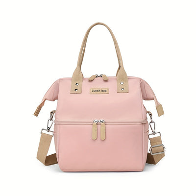 Estuche de Almuerzo Aislado con Gran Capacidad y Estilo, Bolsa de Almacenamiento Casual para Moda, Mantiene Caliente o Frío, Ideal para el Trabajo y Camping, Sin Contacto con los Alimentos
