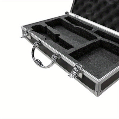 Conjunto de micrófono de tarjeta de sonido, estuche de aluminio, micrófono inalámbrico universal, bolsa portátil, maleta de carcasa dura, accesorios de mezclador.