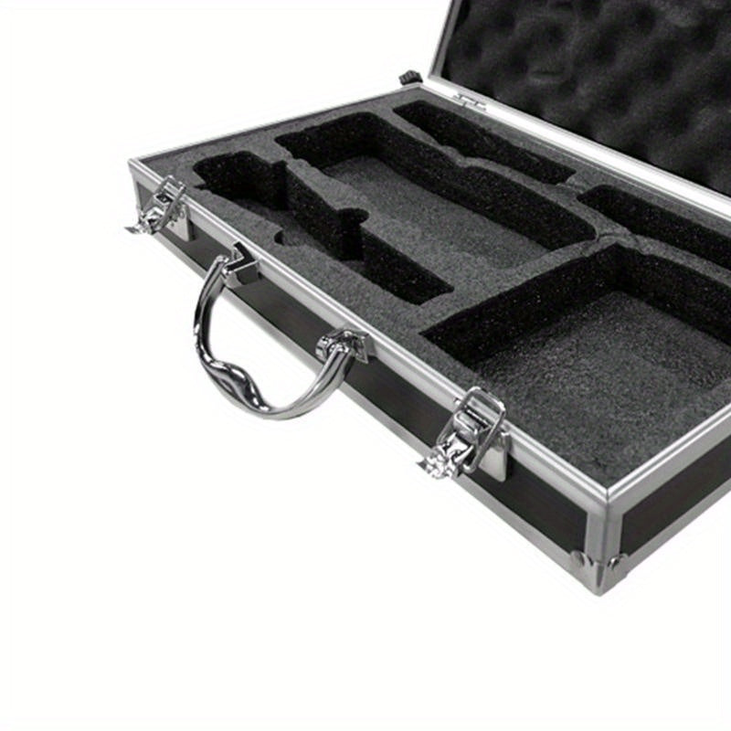 Conjunto de micrófono de tarjeta de sonido, estuche de aluminio, micrófono inalámbrico universal, bolsa portátil, maleta de carcasa dura, accesorios de mezclador.