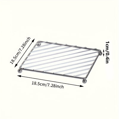Juego de Soporte para Ollas y Posavasos Multifuncional de Acero Inoxidable - Diseño Antideslizante y Fácil de Limpiar con 4 Bolas Redondas, Ideal para Cocina y Comedor