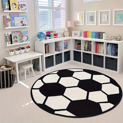 1pieza Alfombra de Fútbol Suave y Cómoda. Alfombra de Área Lavable. Adecuada para Accesorios de Habitación, Decoración de Salón, Balcones, Decoración para el Hogar, Decoración de Hoteles, Decoración de Oficina y Decoración de Fiestas.