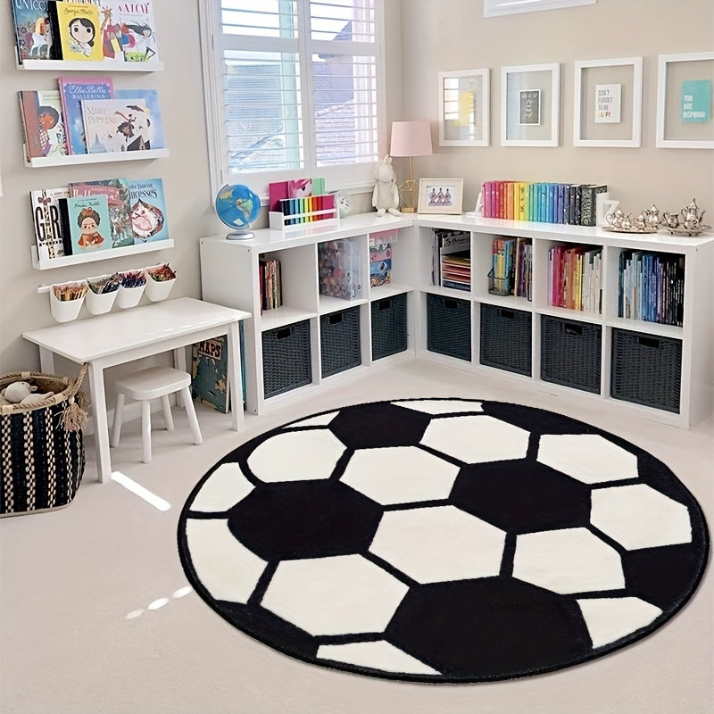 1pieza Alfombra de Fútbol Suave y Cómoda. Alfombra de Área Lavable. Adecuada para Accesorios de Habitación, Decoración de Salón, Balcones, Decoración para el Hogar, Decoración de Hoteles, Decoración de Oficina y Decoración de Fiestas.
