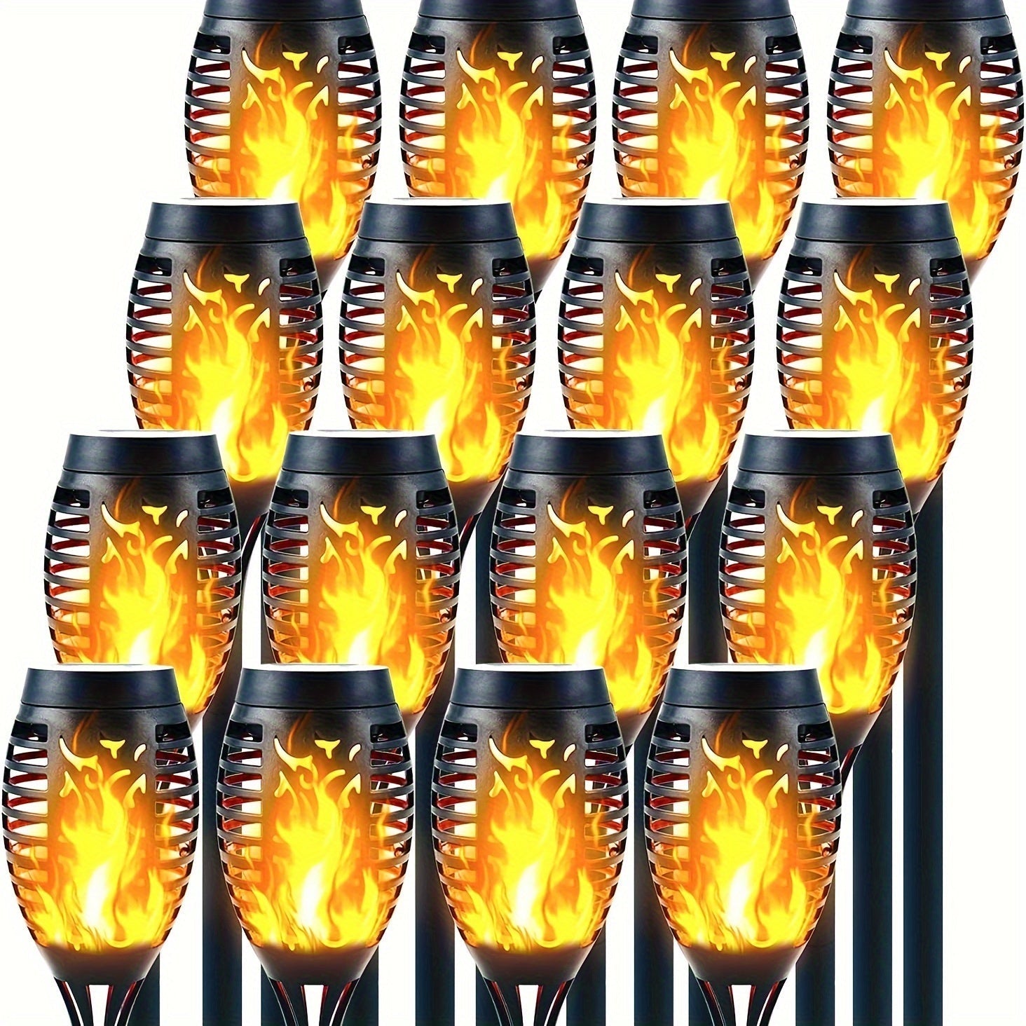 Luces solares para exteriores, paquete de 16, 10, 6 o 4, LED cálido, mini linterna solar con llama parpadeante, iluminación decorativa para jardín y patio, encendido automático del atardecer al amanecer
