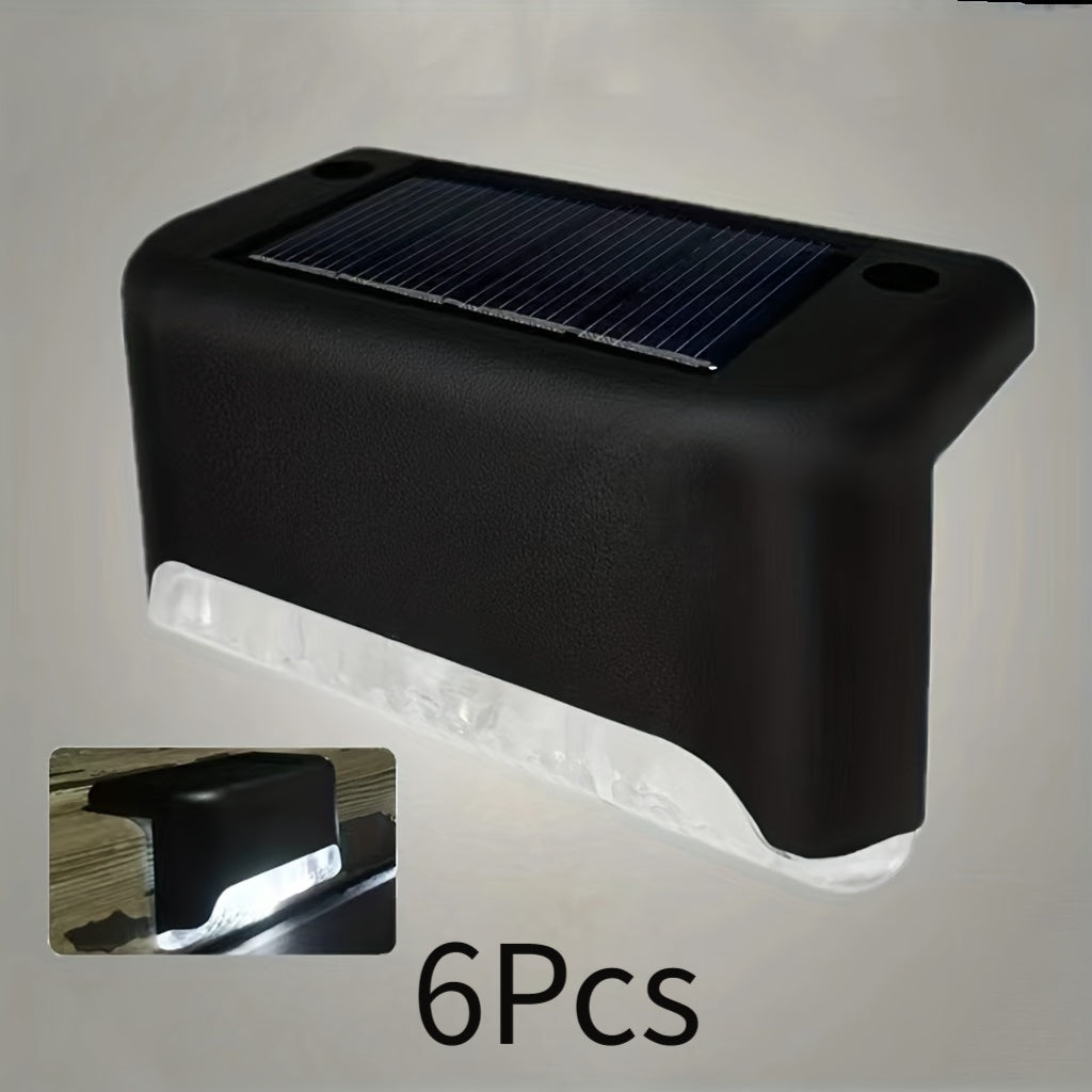 4pcs/8pcs Luz solar para escalones/escaleras, luces solares para exteriores con control de luz, luces solares para terraza para jardín, patio, escalones, barandilla, patio, decoración de camino de boda
